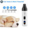 Rechargeable Dog Nail Grinders USB Charging Pet Nail Clippers Electric Dog Cat Paws Nail Grooming Trimmer Tools