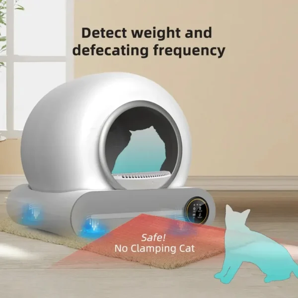 PlayPet 65L Automatic Smart Cat Litter Box Self Cleaning Fully Enclosed Cat Litter Box Pet Toilet Litter Tray