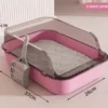 Kitty Sandbox Cat Litter Box Semi-enclosed Splashproof Cat Tray Cat Toilet Cleaning Basin Supplies Pet Toilet Kitten Tray Bedpan