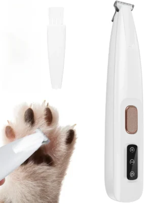 New Dog Paw Trimmer with LED Light Fully Waterproof Pet Hair Trimmer with LED Display Dog Clippers for Grooming 18mm Widen Blade
