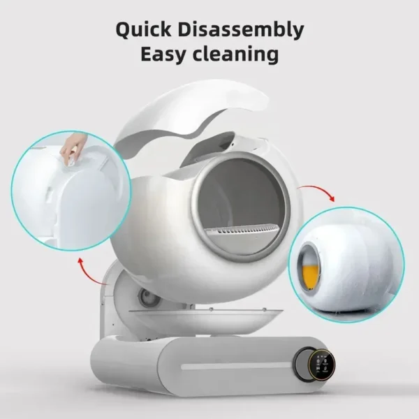 PlayPet 65L Automatic Smart Cat Litter Box Self Cleaning Fully Enclosed Cat Litter Box Pet Toilet Litter Tray