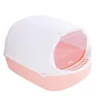 Kitty Sandbox Cat Litter Box Semi-enclosed Splashproof Cat Tray Cat Toilet Cleaning Basin Supplies Pet Toilet Kitten Tray Bedpan