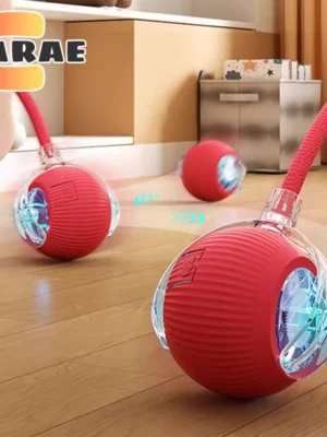 Cat Interactive Ball Toy, Automatic Rolling Ball with Tail, Rechargeable Smart Pet Interactive Toy, Intelligent Mouse for Cat