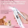 Dog Nail Grinder Electric Rechargeable Dog Nail Trimmer With LED Light Ergonomic Pet Paws Grooming Tool Quiet File Toenail