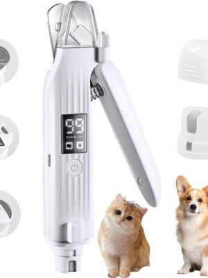 Dog Nail Grinder Electric Rechargeable Dog Nail Trimmer With LED Light Ergonomic Pet Paws Grooming Tool Quiet File Toenail