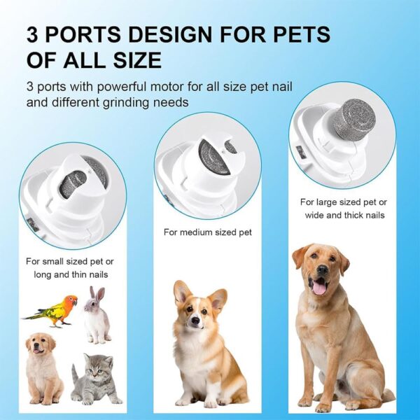 Dog Nail Grinder Electric Rechargeable Dog Nail Trimmer With LED Light Ergonomic Pet Paws Grooming Tool Quiet File Toenail